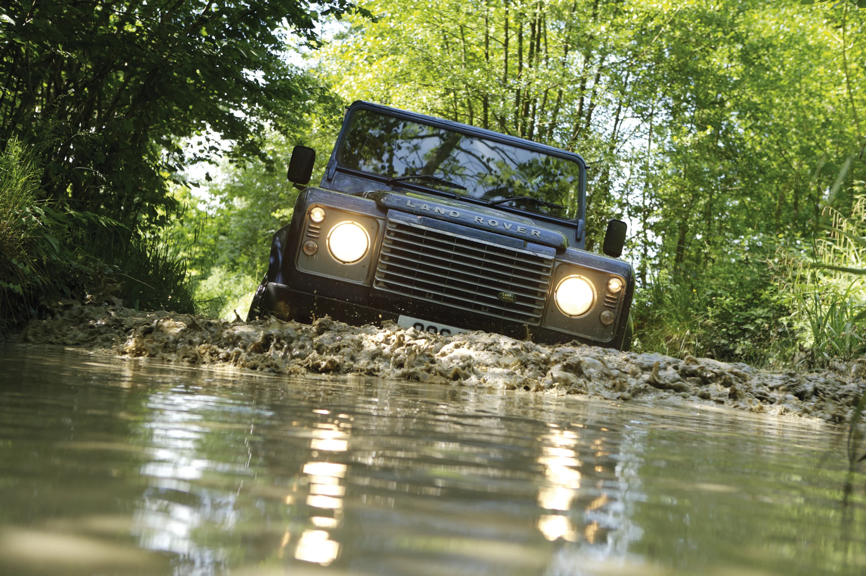 2007 Defender prepares to dip rubber in the water