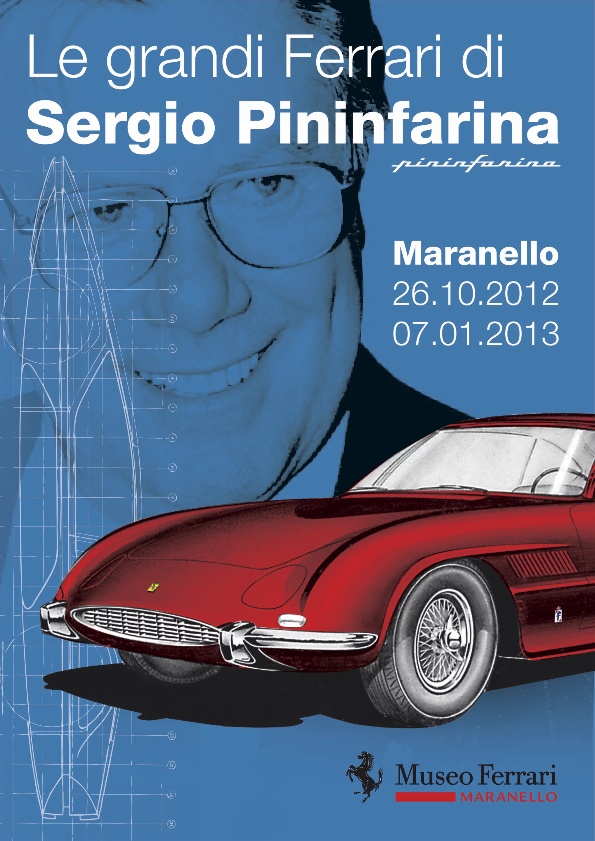 Ferrari honored Sergio Pininfarina with a grand exhibition of his cars in 2012/13