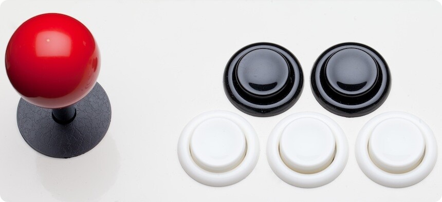 The Pianocade features arcade-style buttons for keys