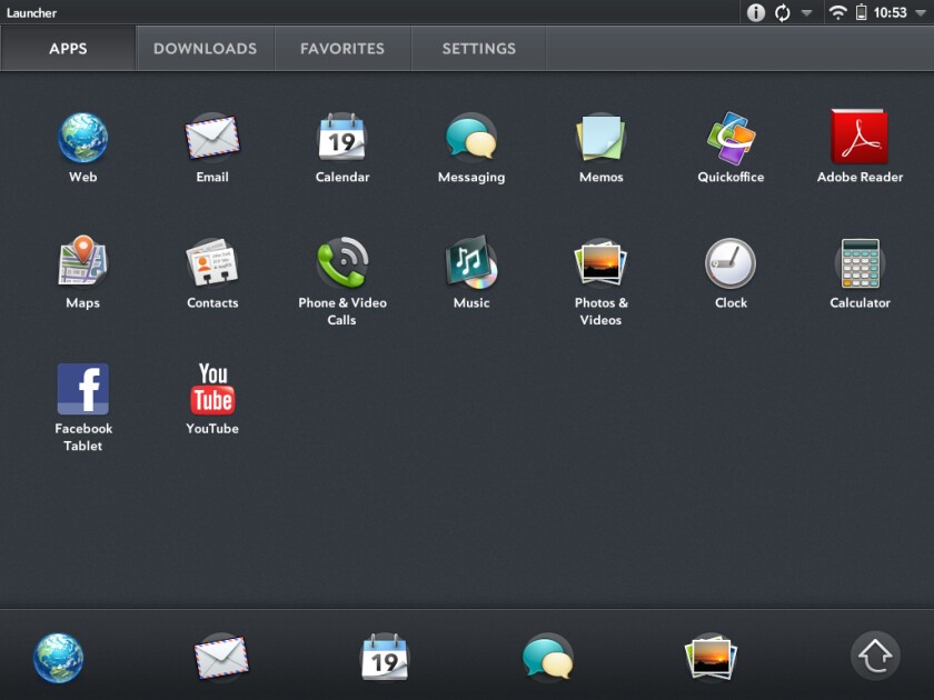 TouchPad's pre-installed apps