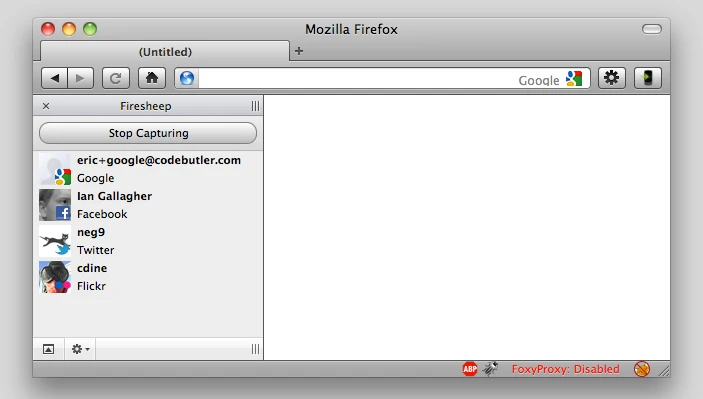 The Firesheep add-on for Firefox