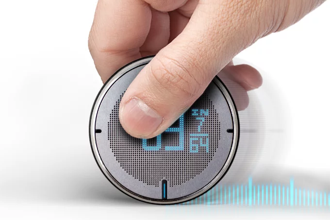 To measure, hold a button and roll