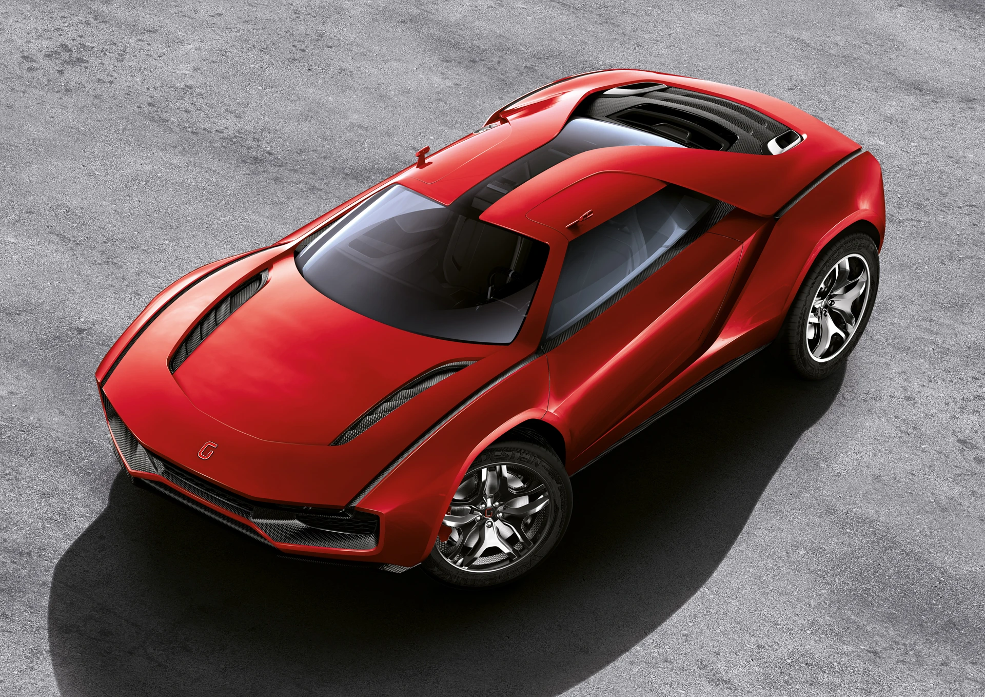 The Giugiaro Parkour coupé high angle view