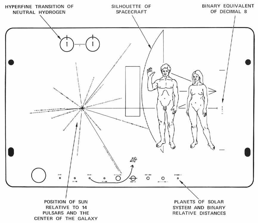 Diagram of the Pioneer plaque