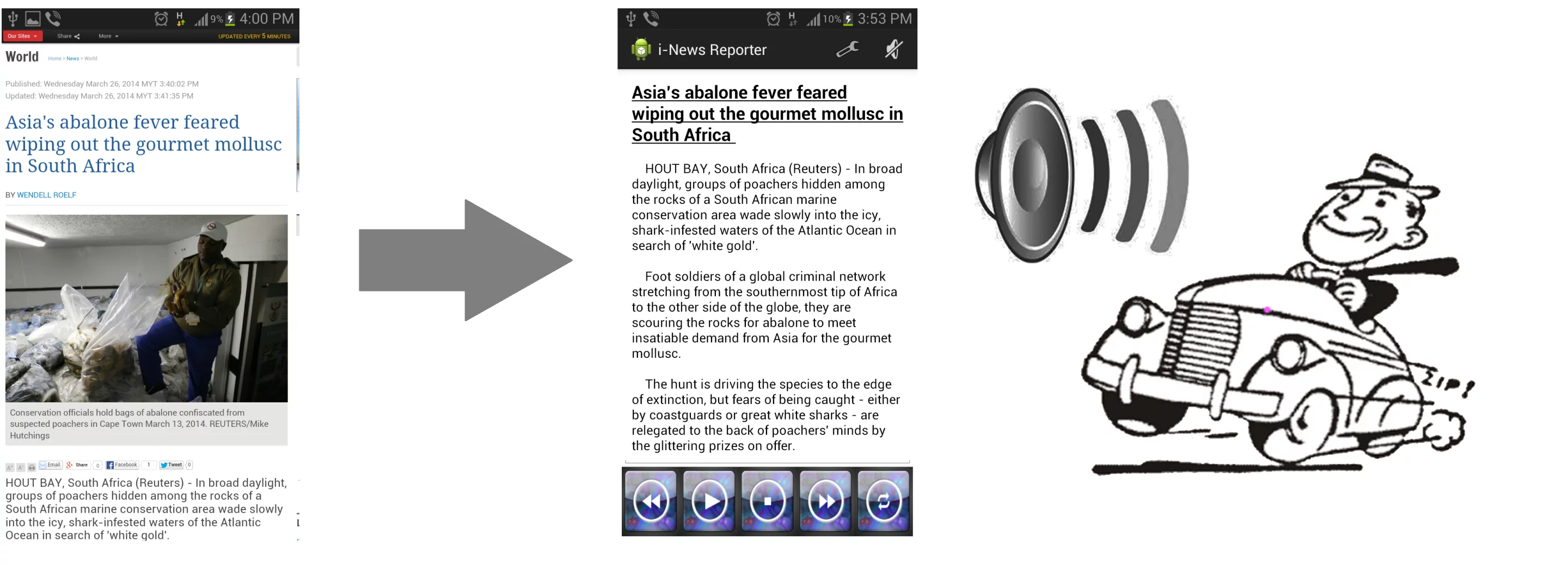 An example of a news article displayed in the app (Image: Dr. Wee Kuok Kwee)