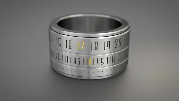 The Ring Clock at the conceptual prototype stage, with LEDs revealing the time