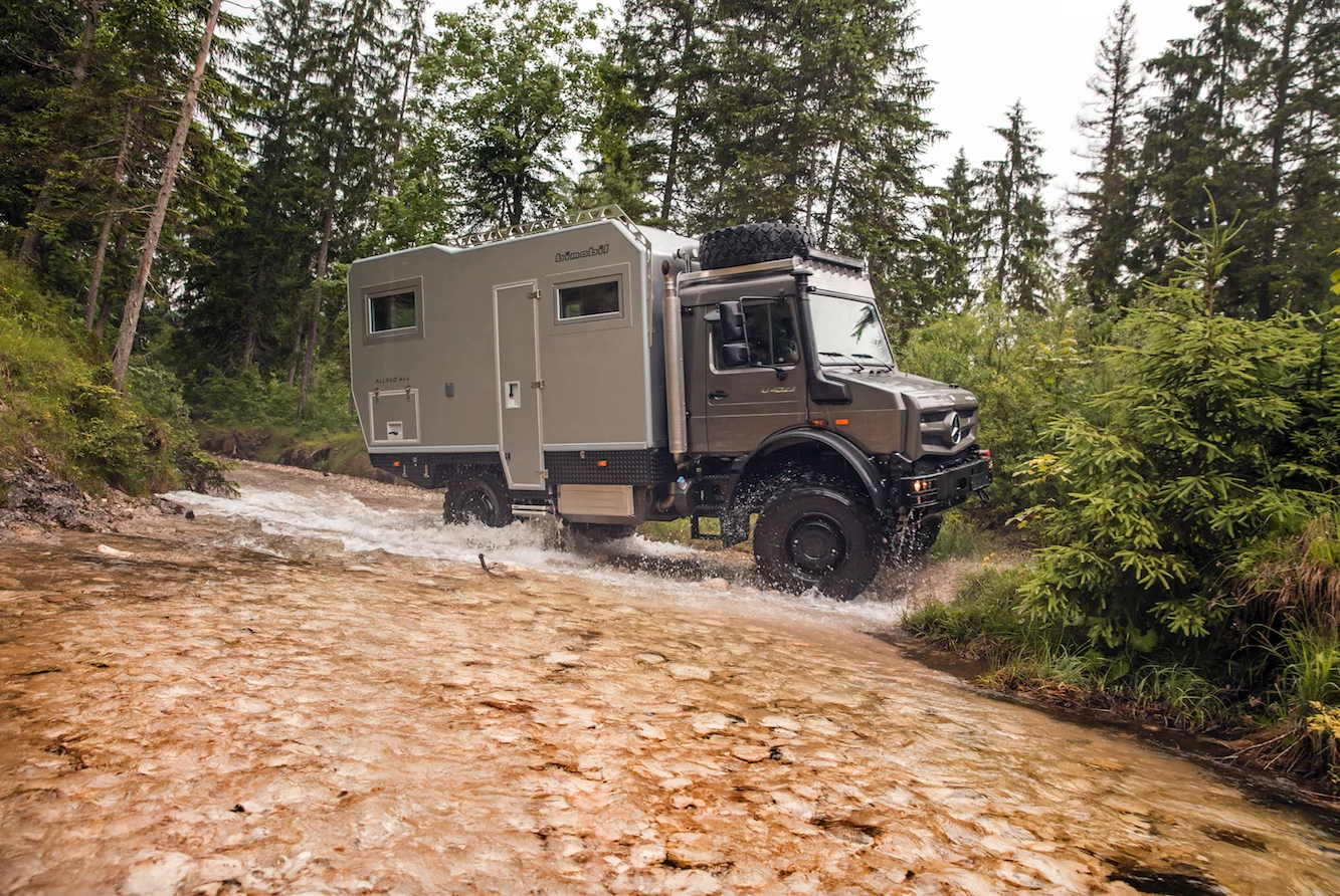 The Bimobil EX 435 puts its water-crossing capabilities to work