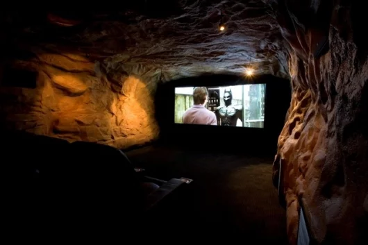 The Bat Cave room measures 26ft x 18ft and is in the basement of the home