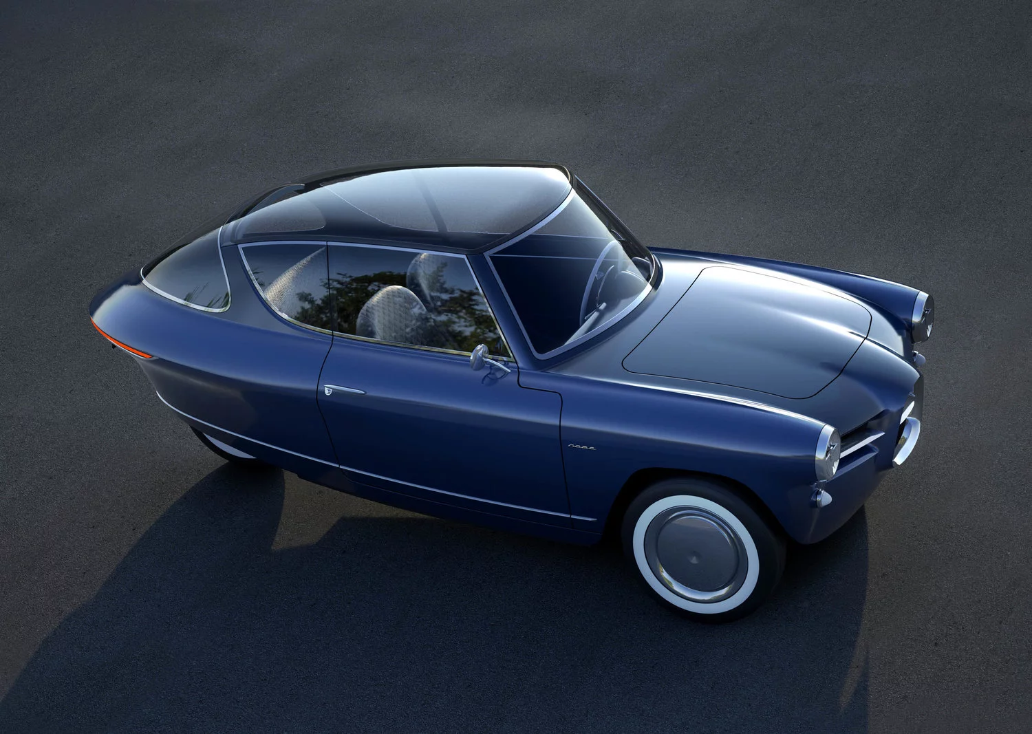 This glass-topped Nobe design is probably not likely to happen in production for a variety of practical reasons