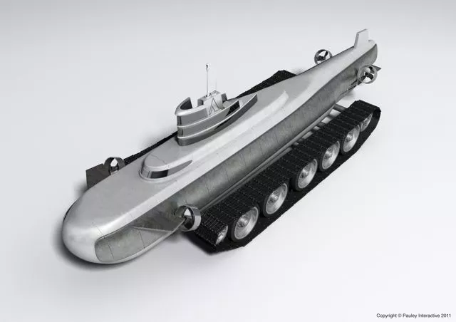 Philip Pauley's proposed Pathfinder submarines would be able to crawl along the sea floor, or move through the water when necessary