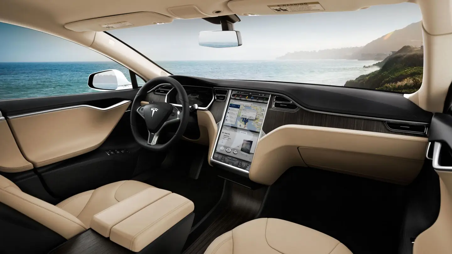 The oversized tablet device provides an interactive experience that is highly intuitive for anyone familiar with an iPad or iPhone (Photo: Tesla)