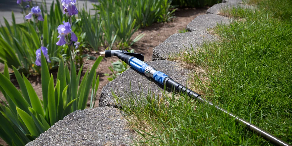 The Aquor Hose Adapter can be affixed to typical gardening appliances like sprinklers and nozzles