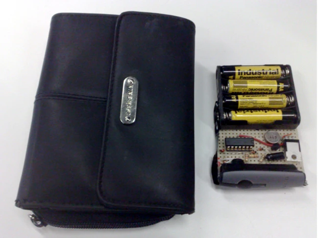 Early protoype of the Bumblebee with its Bluetooth/vibrator circuit removed