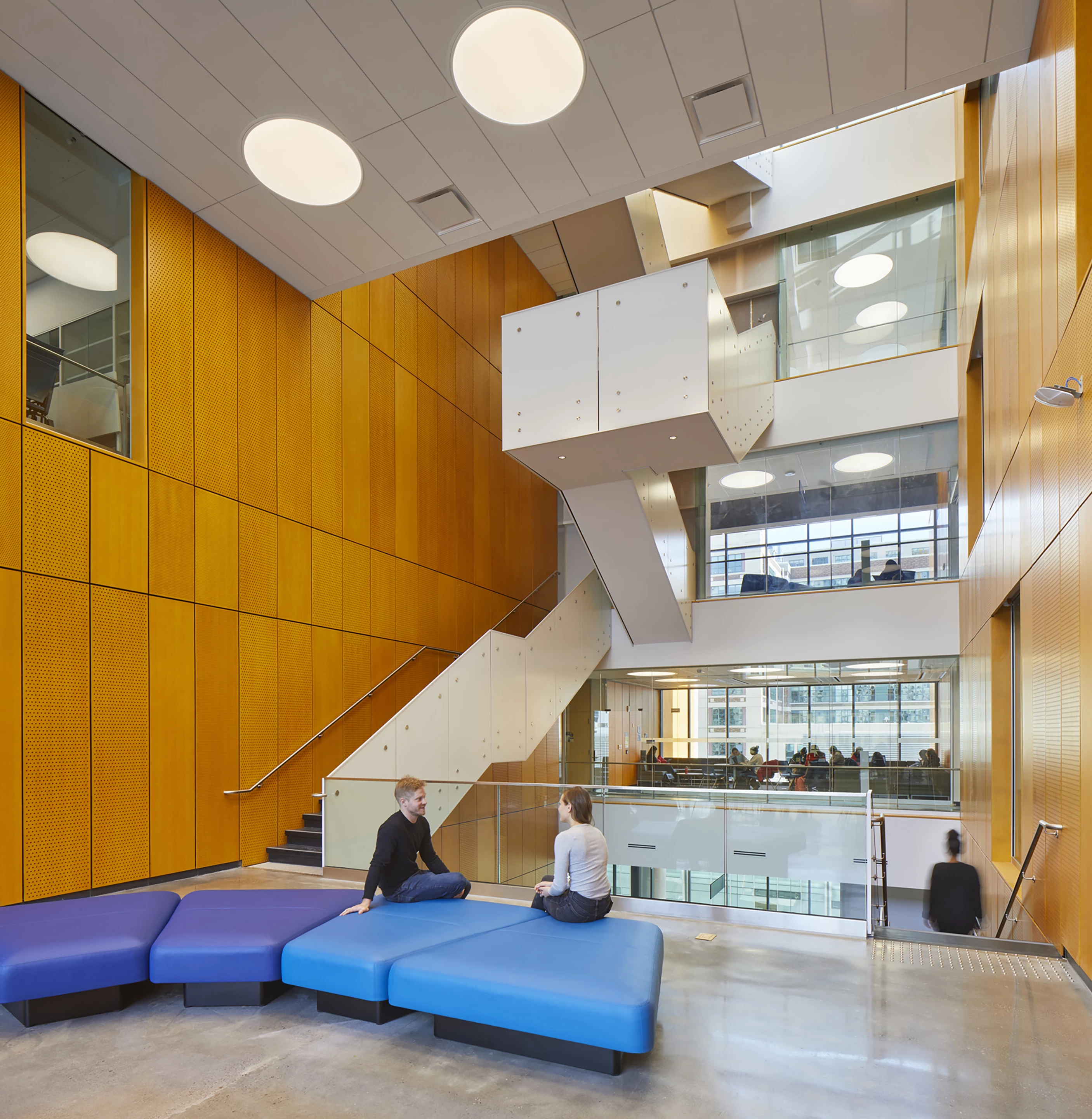 Ryerson University Daphne Cockwell Health Sciences Complex was built with excellent insulation and has a high level of airtightness. Rainwater is captured and reused for toilet flushing and irrigation, and efficient heating, cooling, and lighting is installed