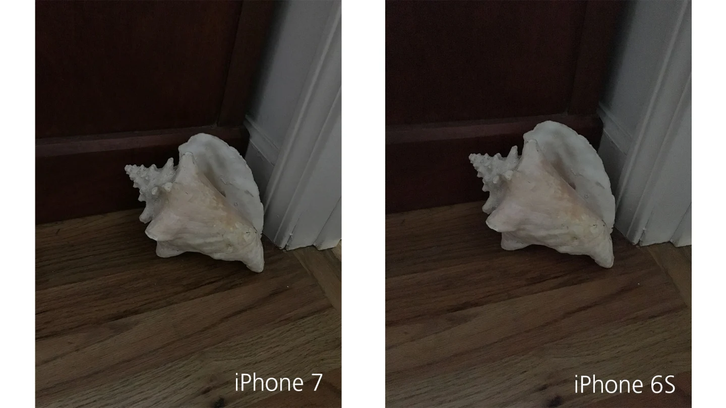 Comparison of low-light shooting capabilities (no flash)