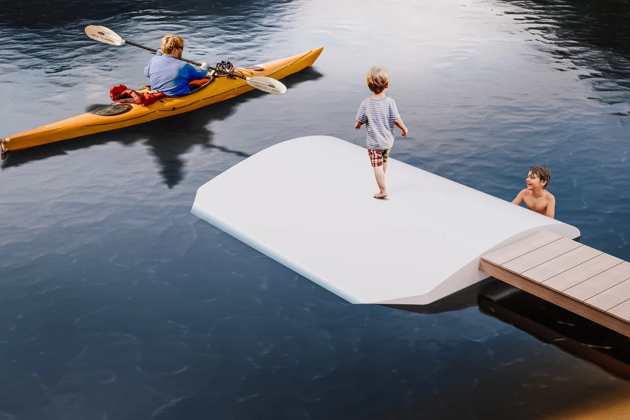 The thinner tips of the blades can be used in products such as floating swimming platforms