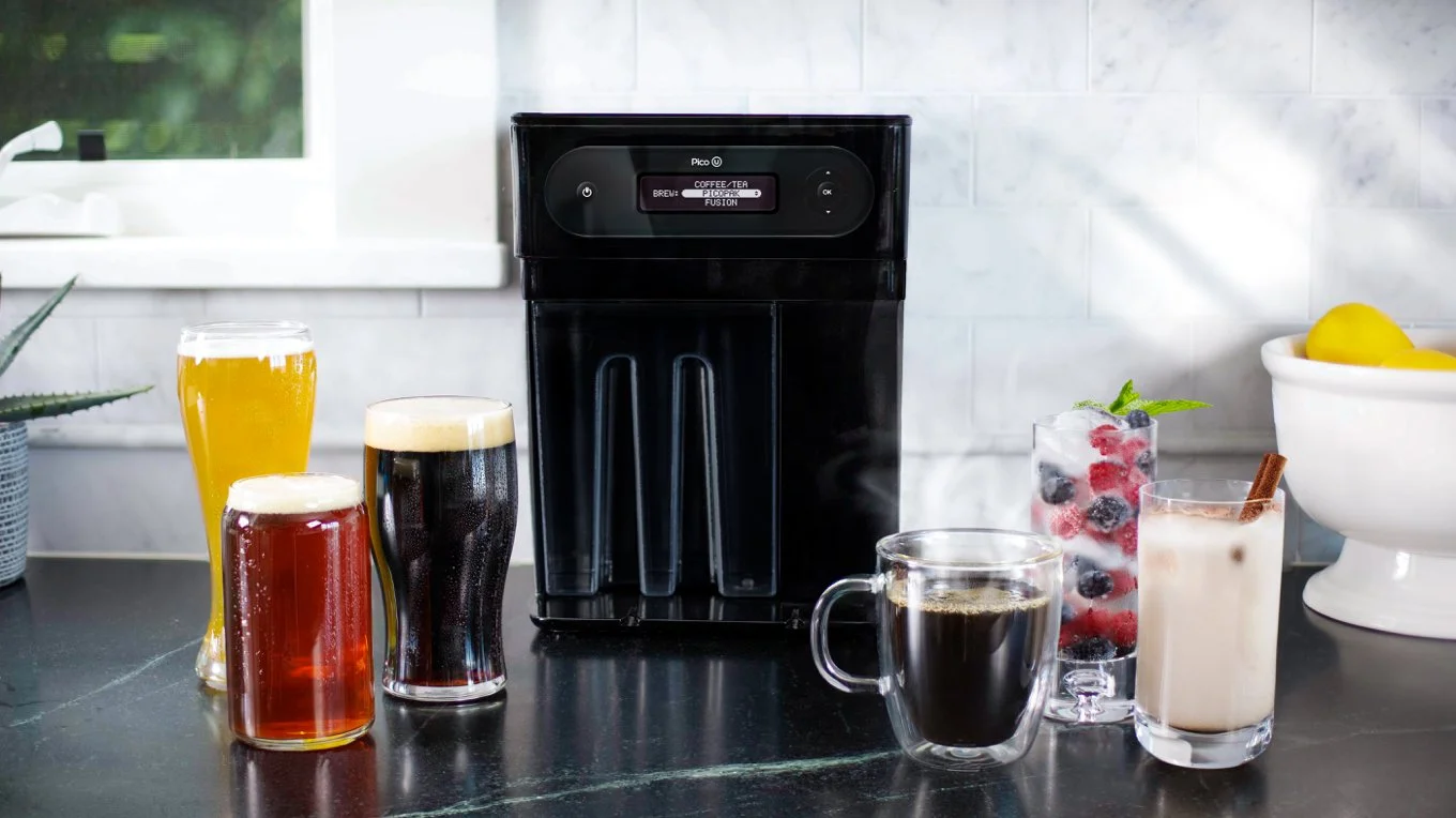 The newest household brewing device from PicoBrew can handle beer, coffee, tea and fusion drinks like kombucha