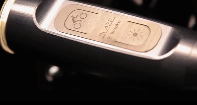 The prototype BLAZE is a 110-mm (4.3-in) machined aluminum tube that houses both an LED light and a laser module