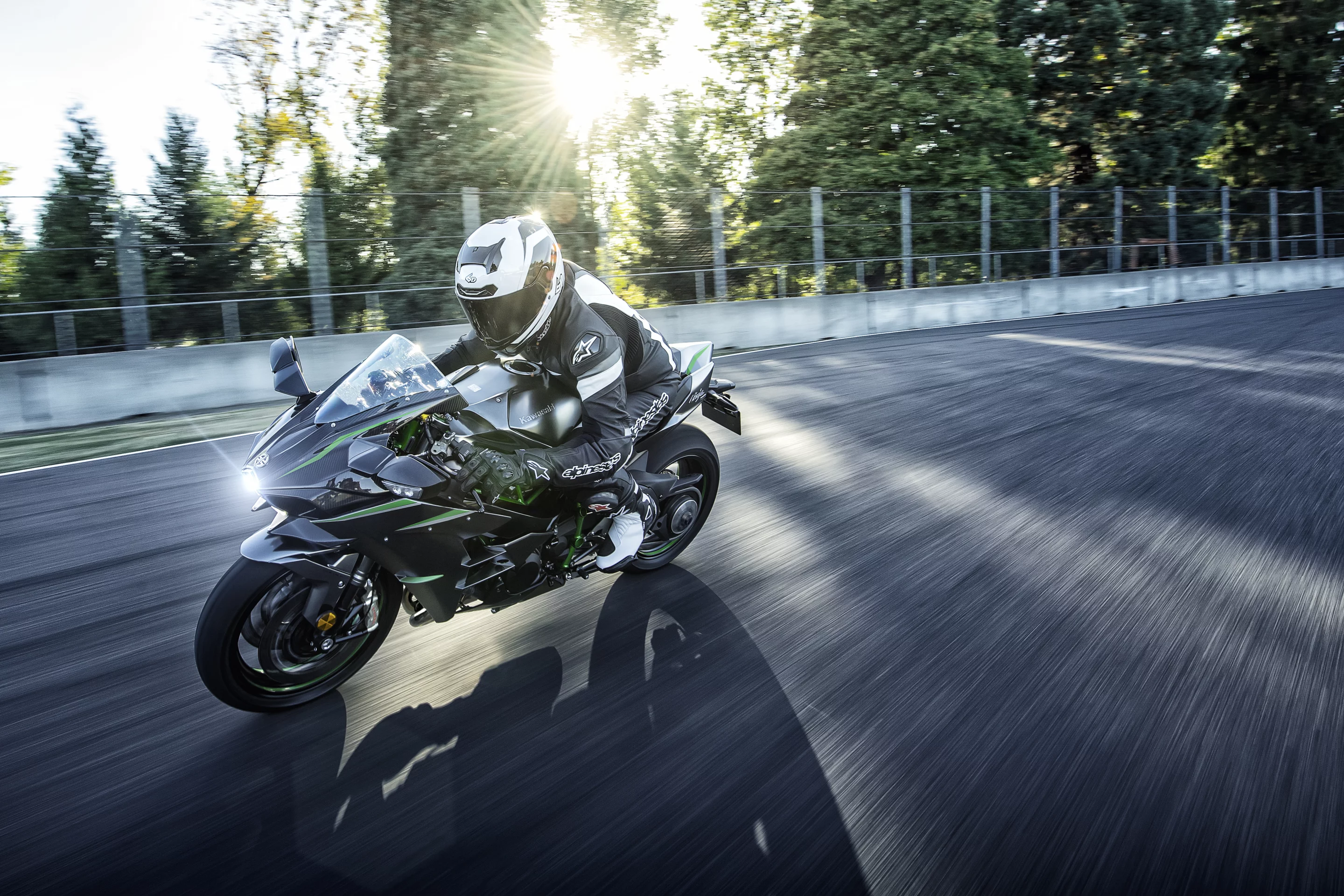 The 2019 Kawasaki Ninja H2 in action