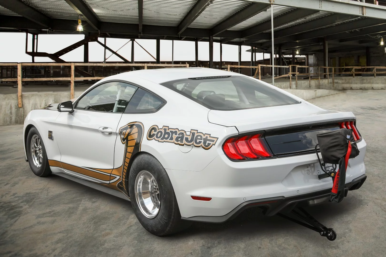 The roll bars and drag strip-ready equipment on the 50th Anniversary Ford Mustang Cobra Jet are included in the $130k price tag