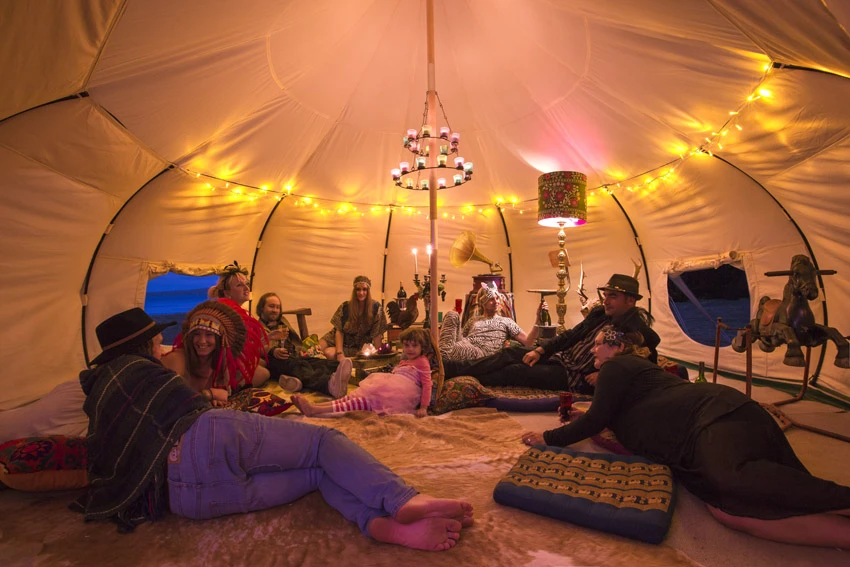 The Lotus Belle Outback Deluxe can double as a pop-up bar