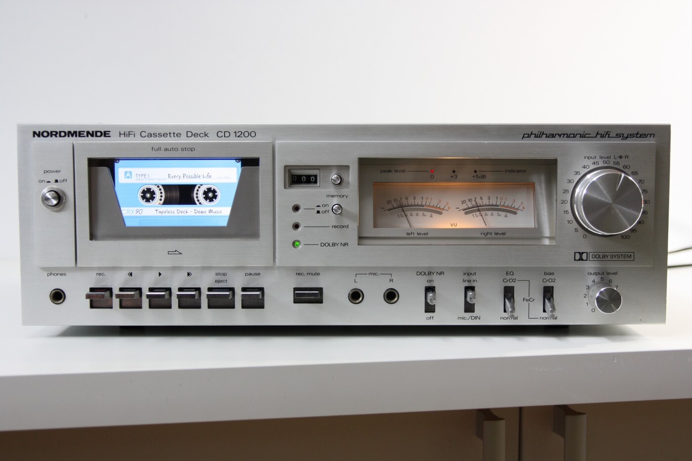 This vintage cassette deck plays digital music
