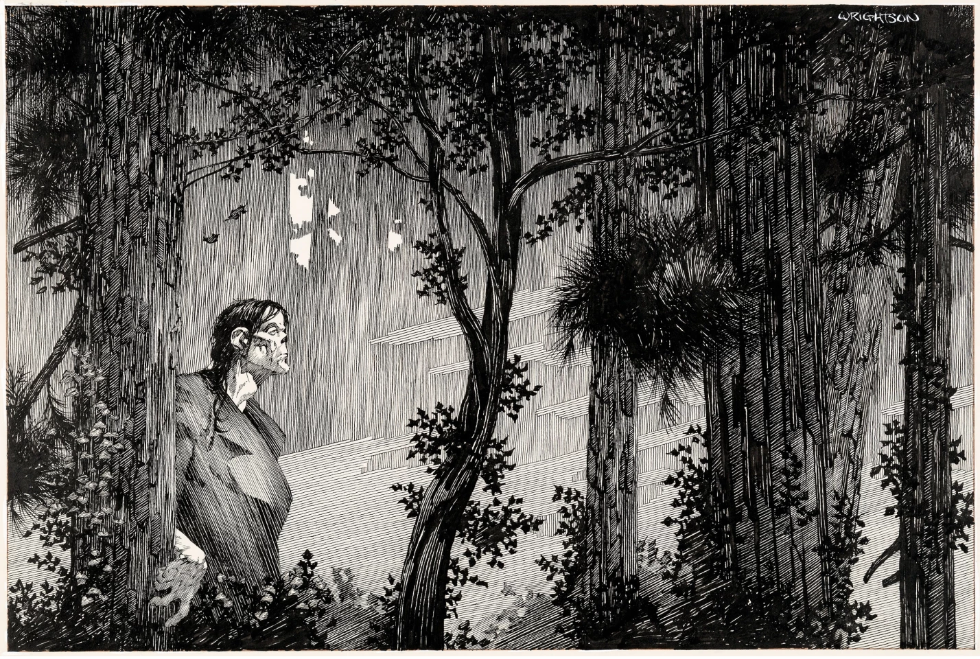 Bernie Wrightson Illustration Original Art (late 1970s) for Mary Wollstonecraft Shelley's Frankenstein - This illustration sold for $240,000 at Heritage Auctions on May 3, 2020