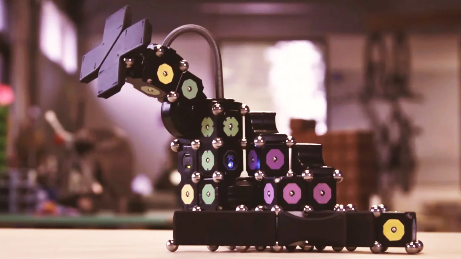 One of the robotic creations possible with MOSS modular robot construction system