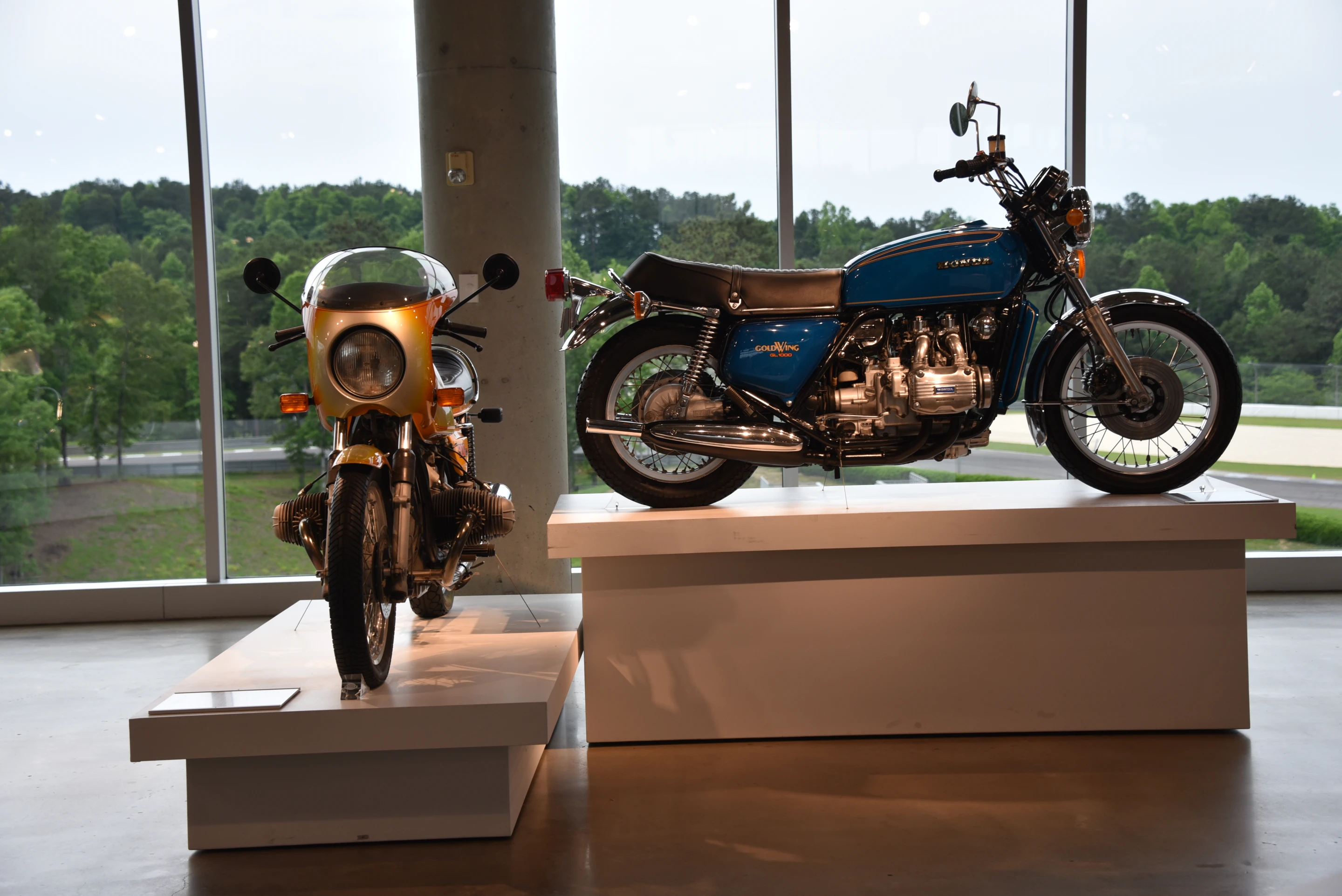 1976 BMW R90S (left) and 1975 Honda Gold Wing (right)
