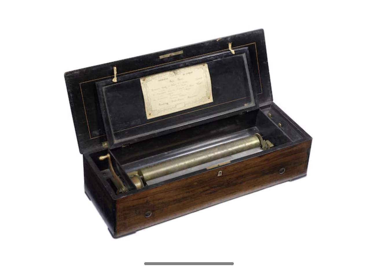 A forte piano mandolin cylinder musical box, Swiss, circa 1880