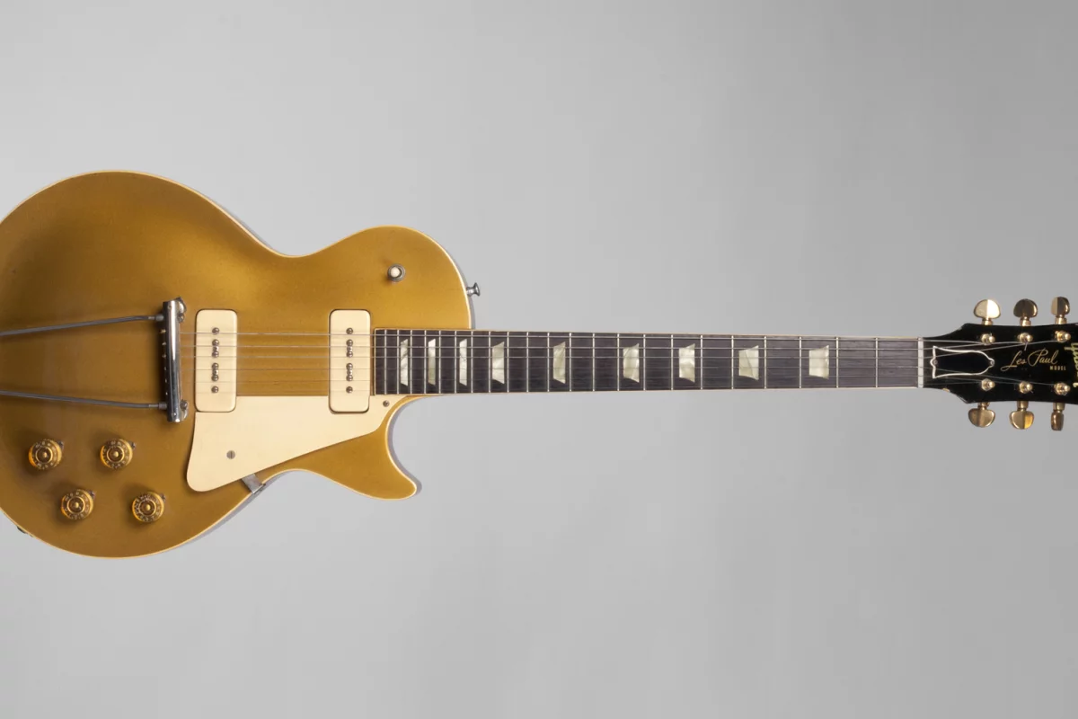 Equipment, memorabilia, personal effects and instruments spanning the entire career of Les Paul, including this 1952 Gold Top, are to be auctioned off for charity in June 2012