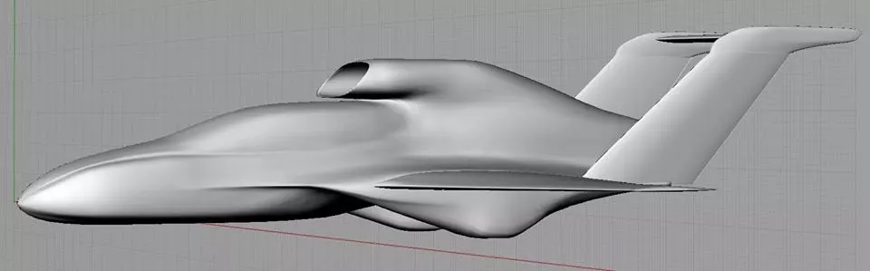 The jet engine gets it intake air from a large duct on top of the car