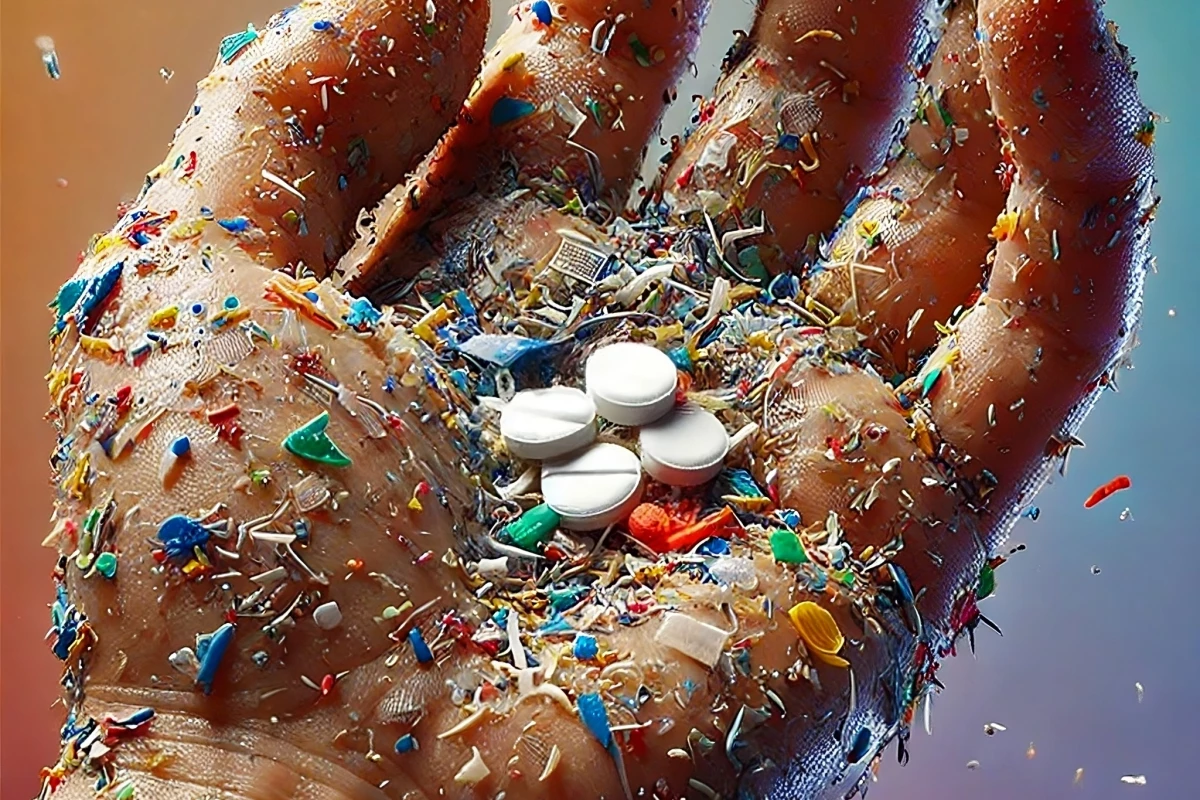 A handful of antibiotics and plastics, not at all what the doctor ordered, in this rendering