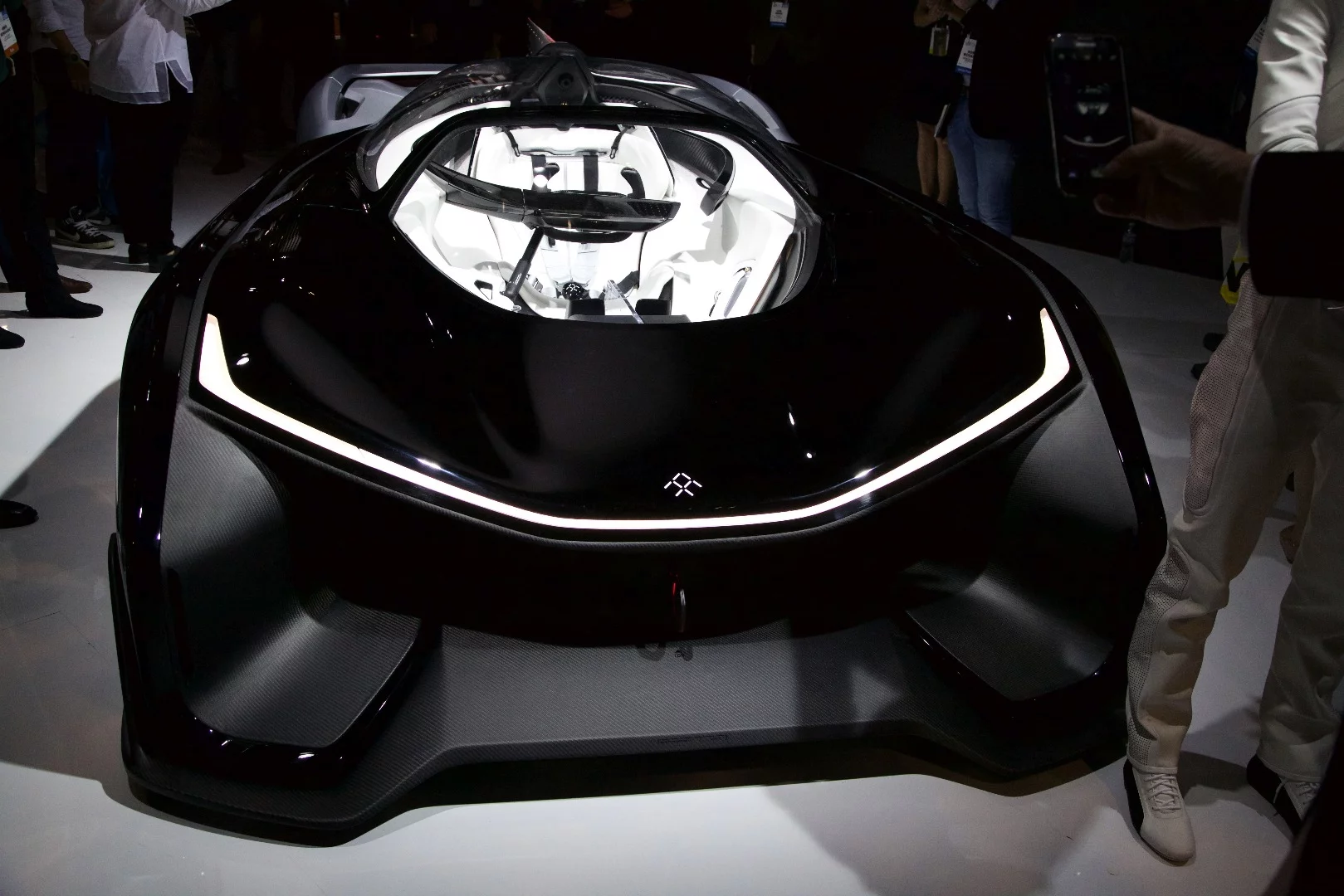 The single-seater FFZERO1 Concept vehicle at CES