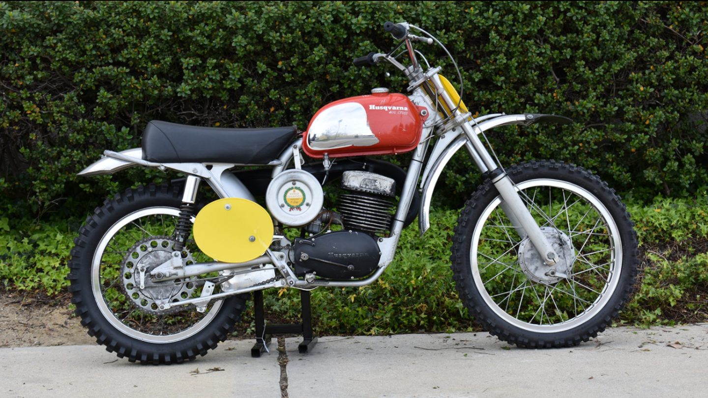Another motorcycle with significant celebrity provenance that failed to translate into a sale in Las Vegas. Legendary tough guy and male lead Charles Bronson's 1971 Husqvarna 400 Motocross bike attracted a high bid of $12,000 ($13,200 with commission) but ... no sale. Auction Description
