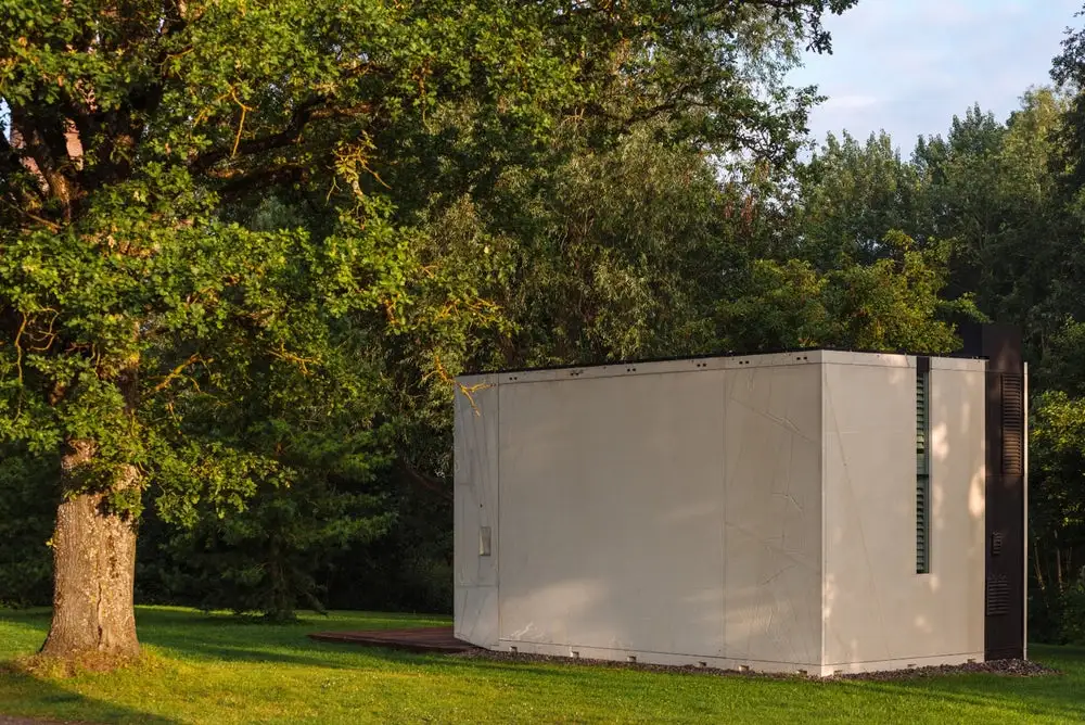 The Koda is built from concrete and ships in prefabricated sections, so can be assembled very quickly