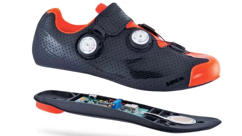 The Luck Potentiometer can be bolted onto the bottom of any of the company's existing higher-end road or mountain-biking shoes