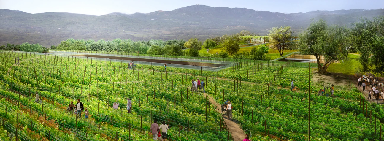 The current proposal for the Hills at Vallco involves turning the mall into a town center boasting a huge green roof