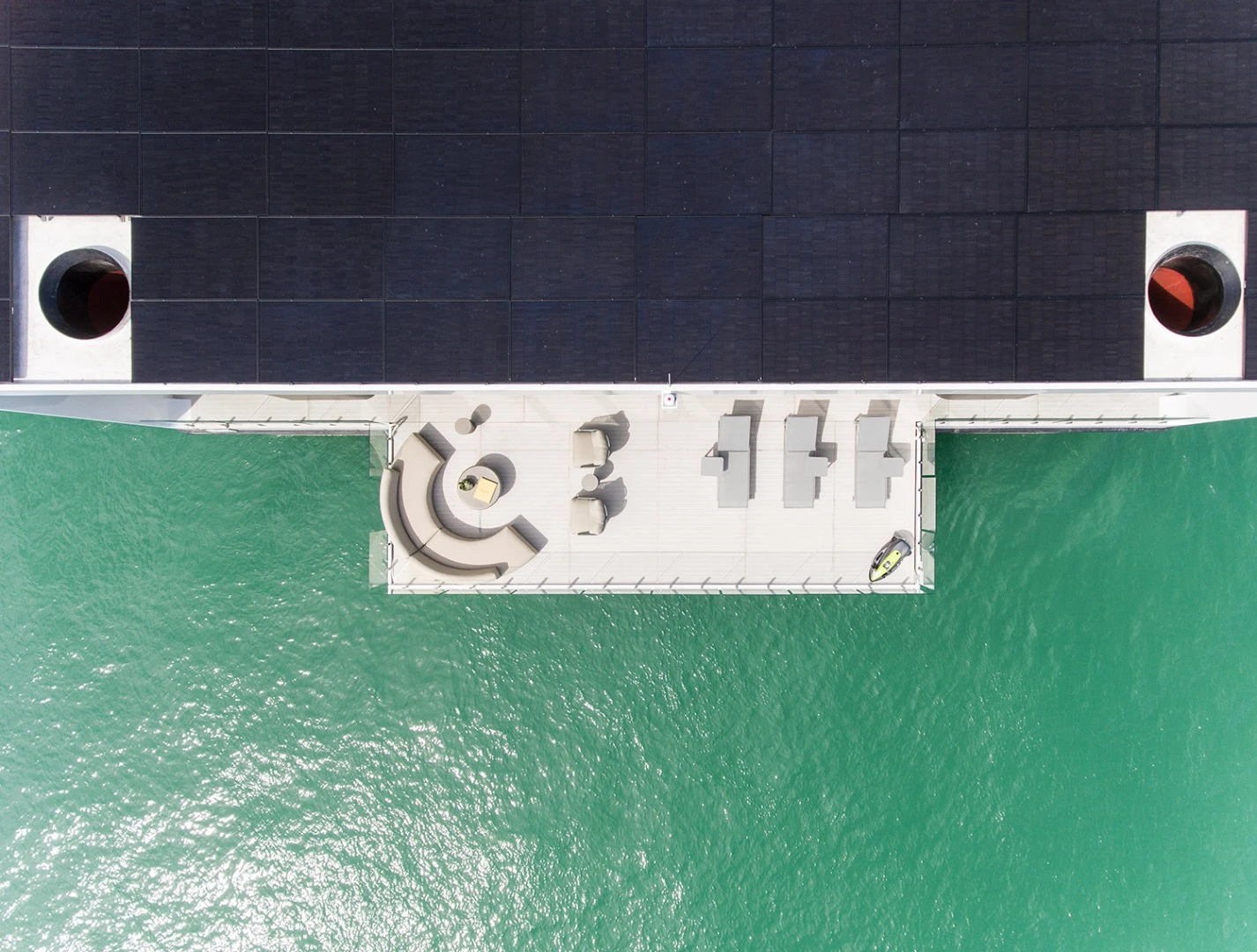 The Arkup #1 gets power from a 36 kW solar panel array
