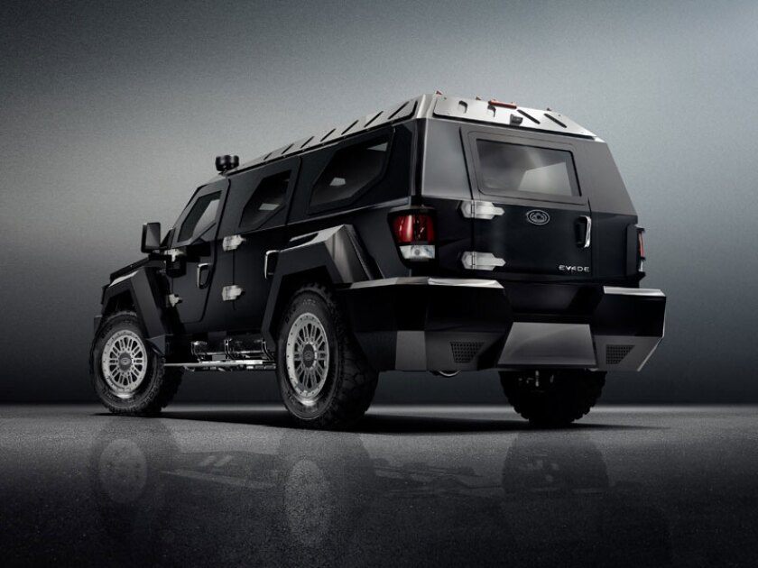The wide back door and bumper step allow for exit and entry by "executive security"