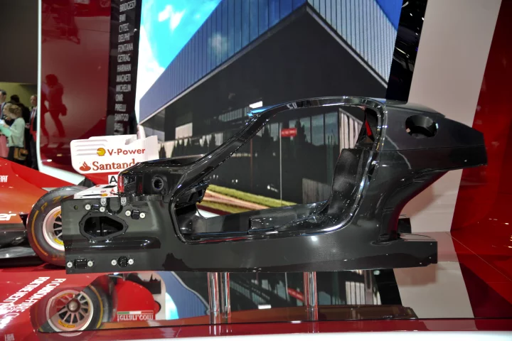 The composite chassis for Ferrari's first hybrid vehicle