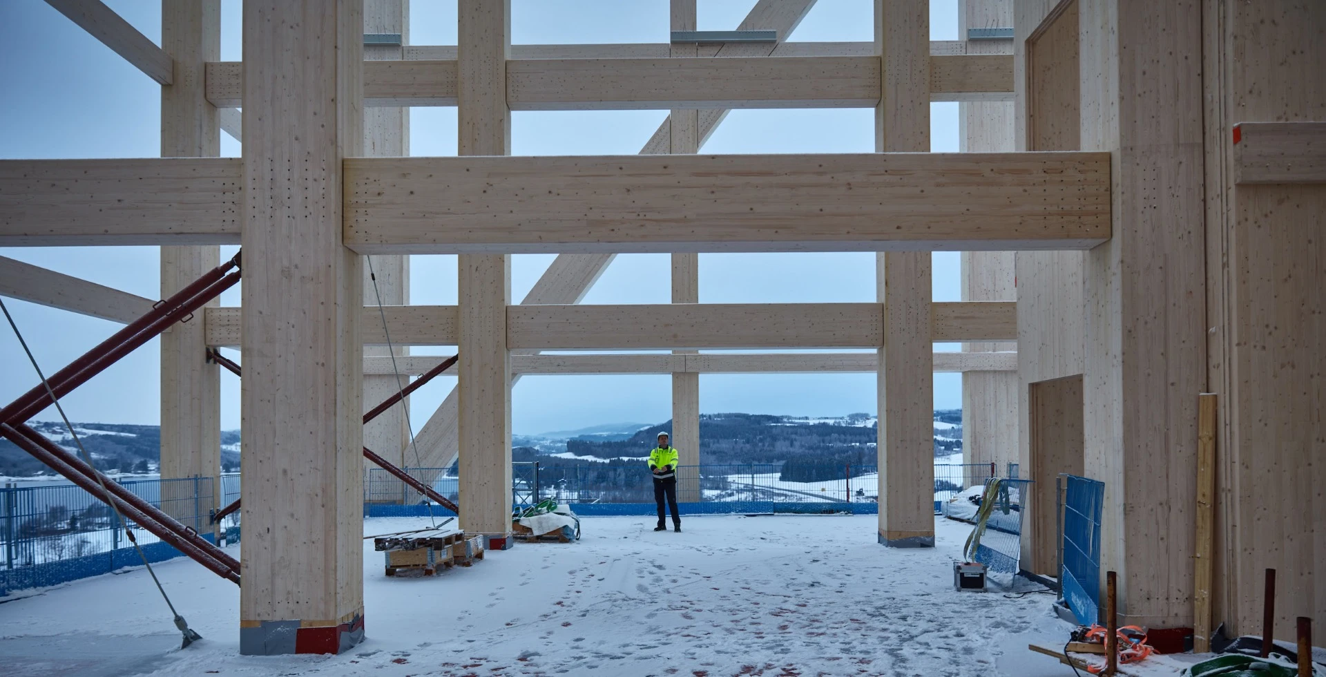 Mjøstårnet will rise to a height of 81 m (265 ft) once complete, probably making it the new world's tallest wooden building