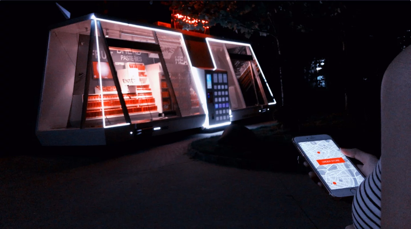 Similar in design to its Wheely247 concept, Moby is accessed by a customer via the Wheely app on their smartphone