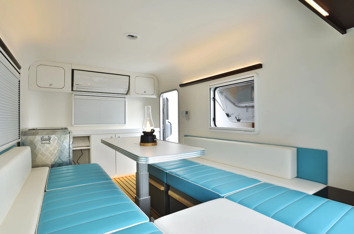The X-Cabin 300 Glamp is the most versatile in the series thanks to its convertible dinette/bed