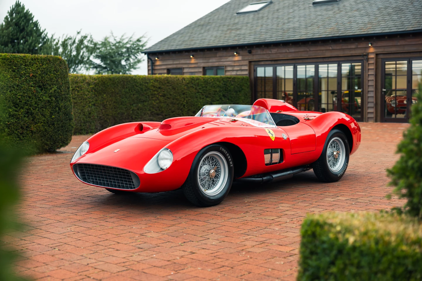 This gorgeous Ferrari 335 S was raced under the Scuderia Ferrari (factory) banner by such luminaries as Stirling Moss, Peter Collins, Mike Hawthorn and Wolfgang von Trips. It was so central and important to the authenticity of Michael Mann's big budget movie "Ferrari" about the life of Enzo Ferrari, that it was used as a reference so they could build a replica.