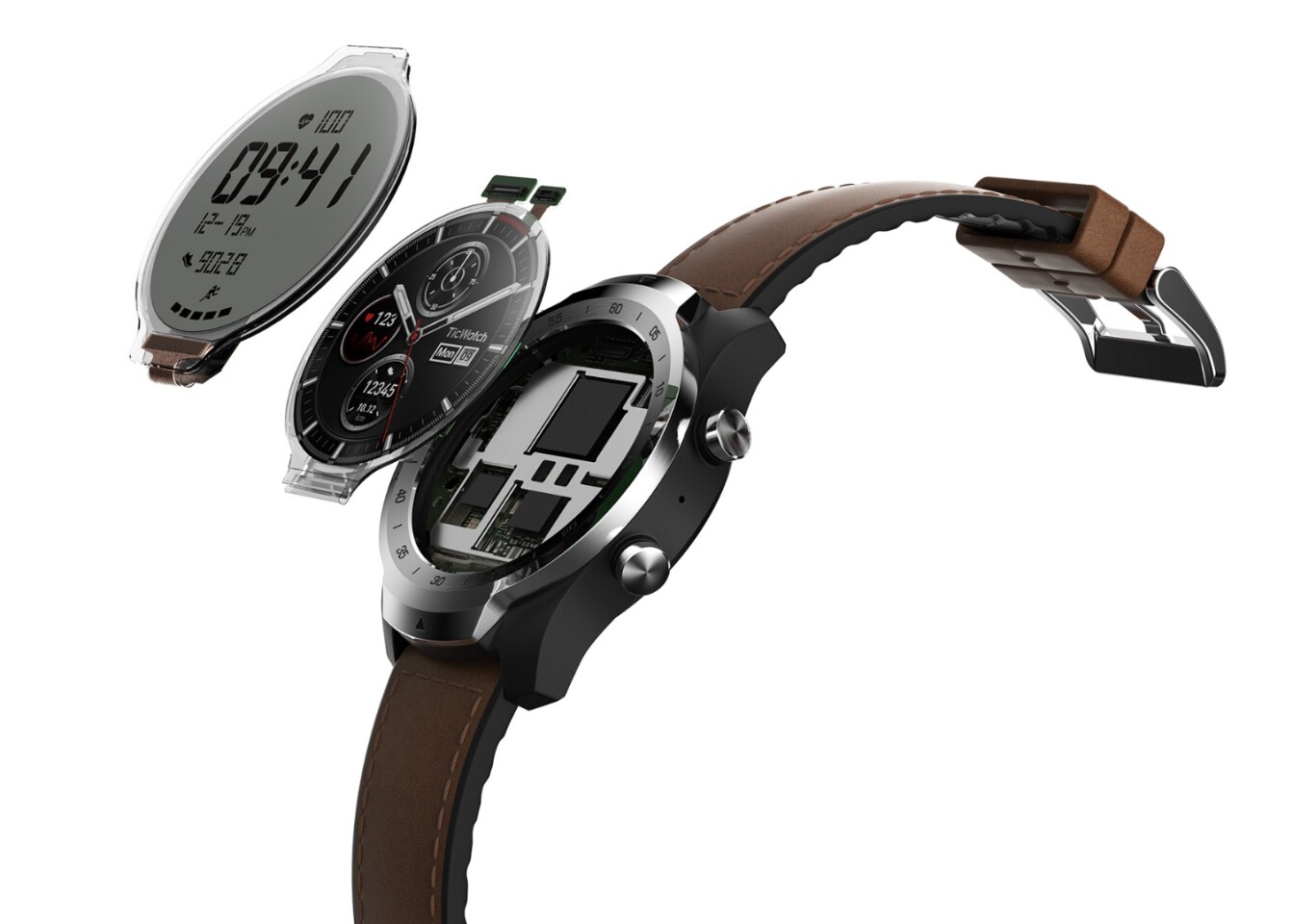 The main selling point of the Ticwatch Pro is that dual-layer display