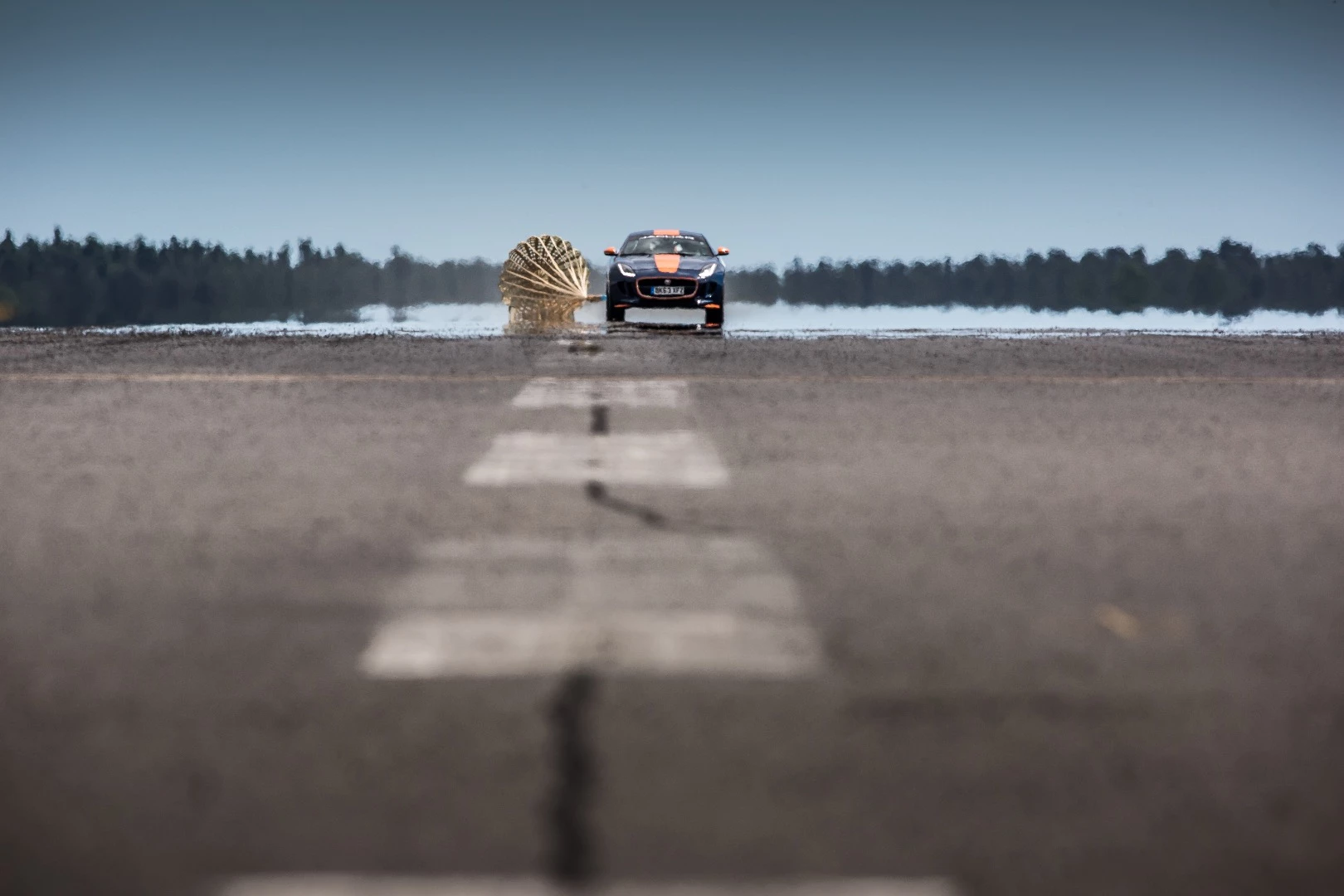 Jaguar F-Type R Coupe RRV parachute testing