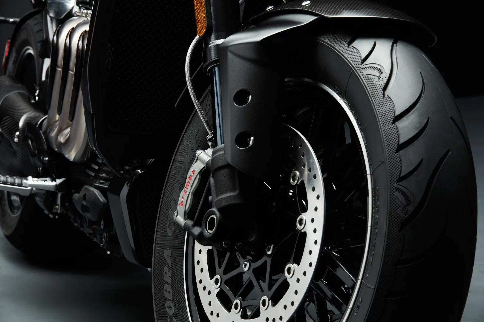 Bike comes equipped with front wheel