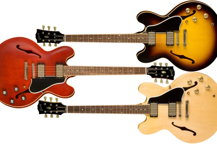 The ES-335TD comes in three colours: Antique Faded Cherry, Antique Vintage Sunburst and Antique Natural