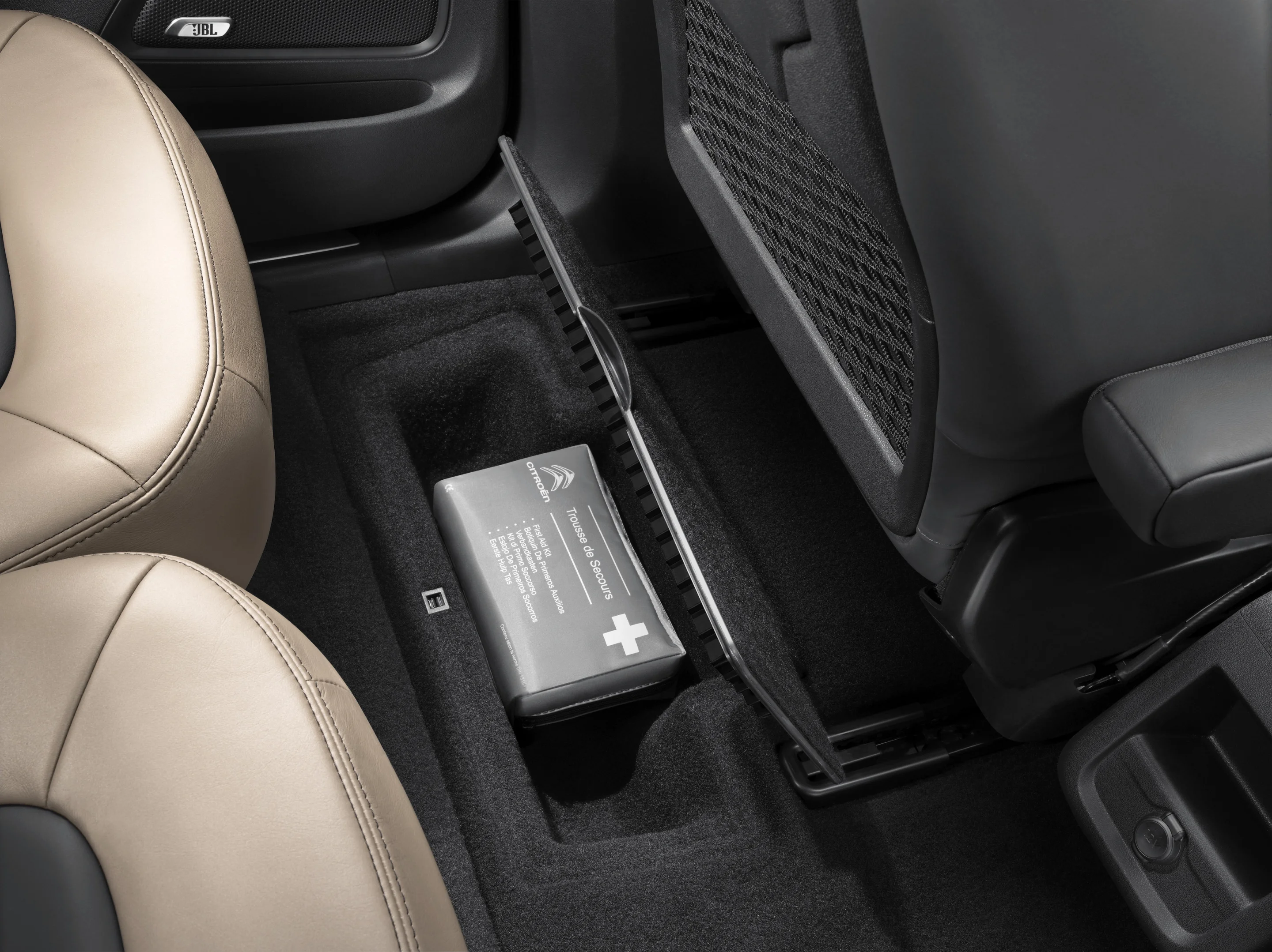 A variety of storage compartments populates the interior